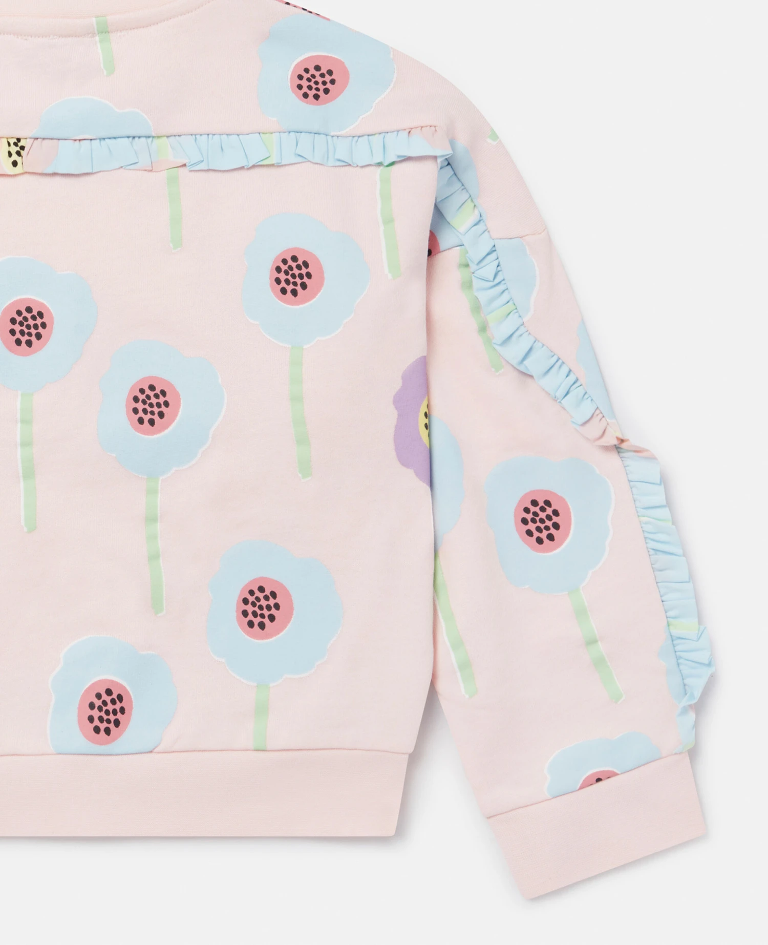 STELLA MCCARTNEY Graphic Flower Print Frill Trim Sweatshirt 6 STELLA MCCARTNEY Graphic Flower Print Frill Trim Sweatshirt - Image 4