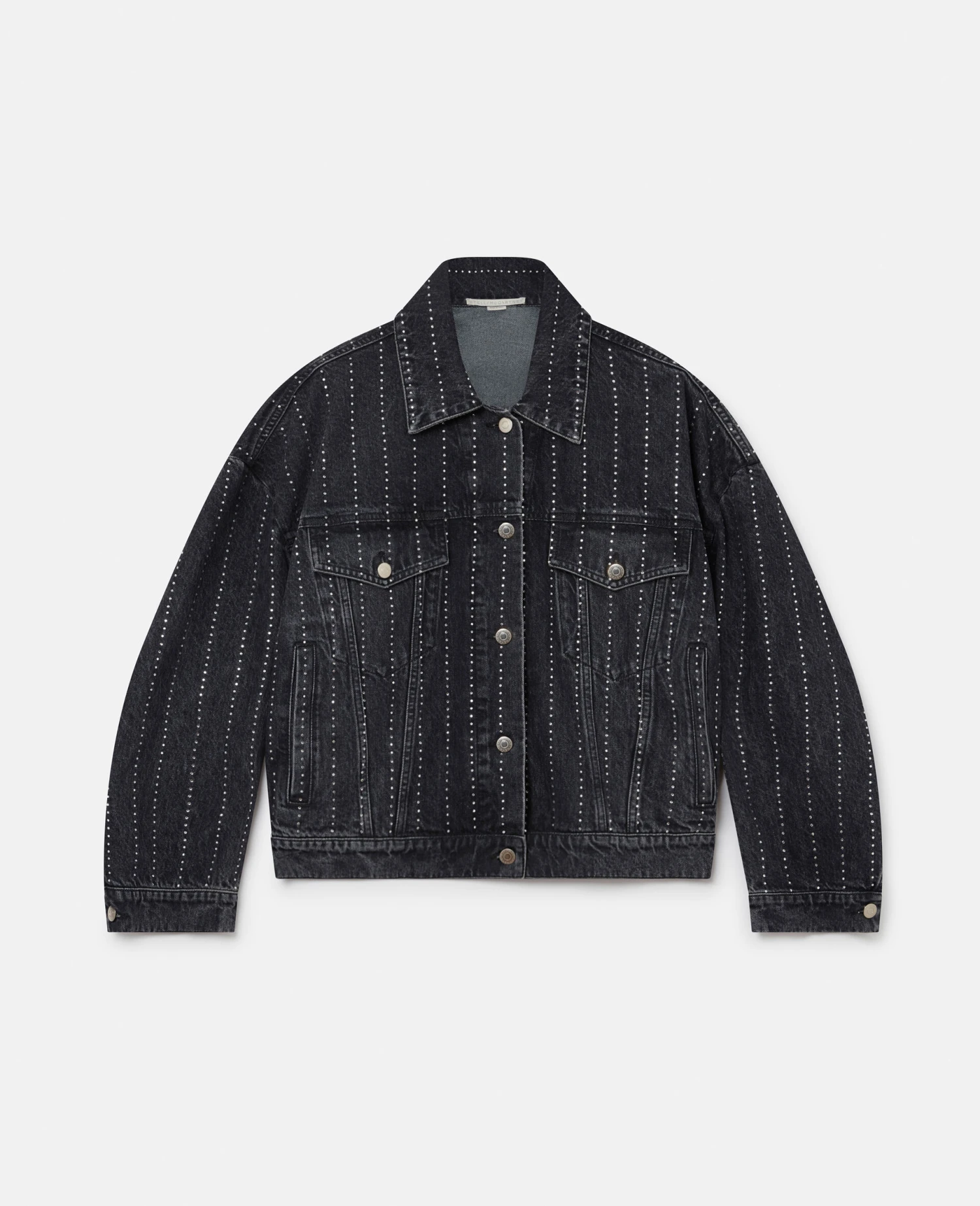 STELLA MCCARTNEY Crystal Pinstripe Oversized Denim Jacket 3 STELLA MCCARTNEY Crystal Pinstripe Oversized Denim Jacket