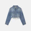 STELLA MCCARTNEY Vintage Wash Distressed Cropped Denim Jacket -Stella Mccartney Store 0b371907fbe8ca3f8fb996dc257f6674e08b2c13 6D01513SPH264406 C