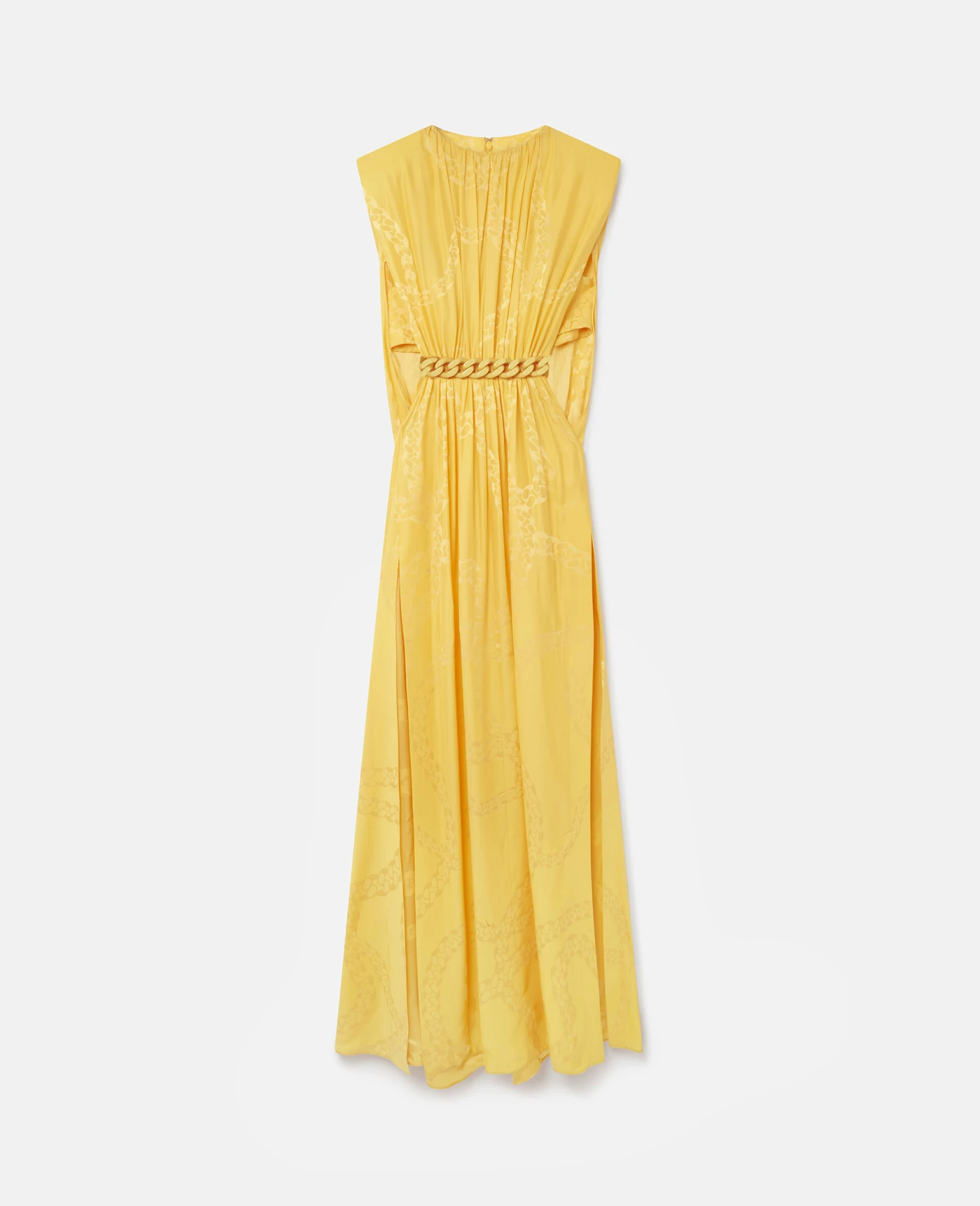STELLA MCCARTNEY Falabella Chain Pleat Front Double Satin Maxi Dress 3 STELLA MCCARTNEY Falabella Chain Pleat Front Double Satin Maxi Dress