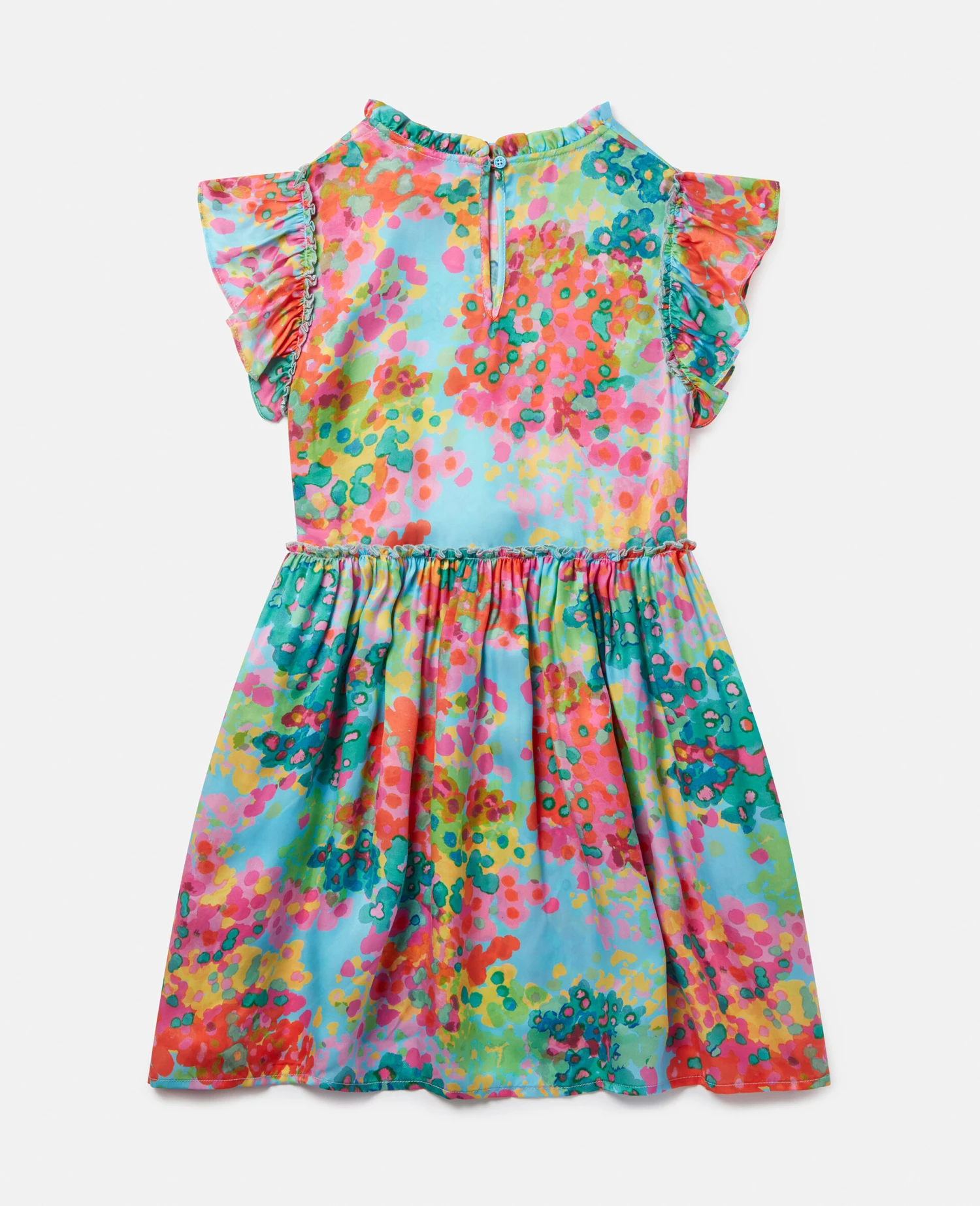 STELLA MCCARTNEY Painted Floral Print Frill Trim Dress 5 STELLA MCCARTNEY Painted Floral Print Frill Trim Dress - Image 3