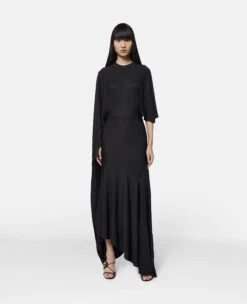 STELLA MCCARTNEY Asymmetric Cape Sleeve Dress -Stella Mccartney Store 119a240f79d278eac22ceaa9dcc0582f930086bc 6A02073BU3591000 G