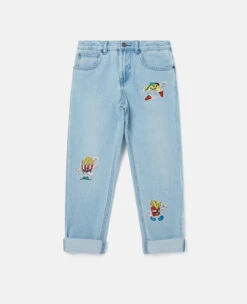STELLA MCCARTNEY Fast Food Embroidery Boyfriend Jeans