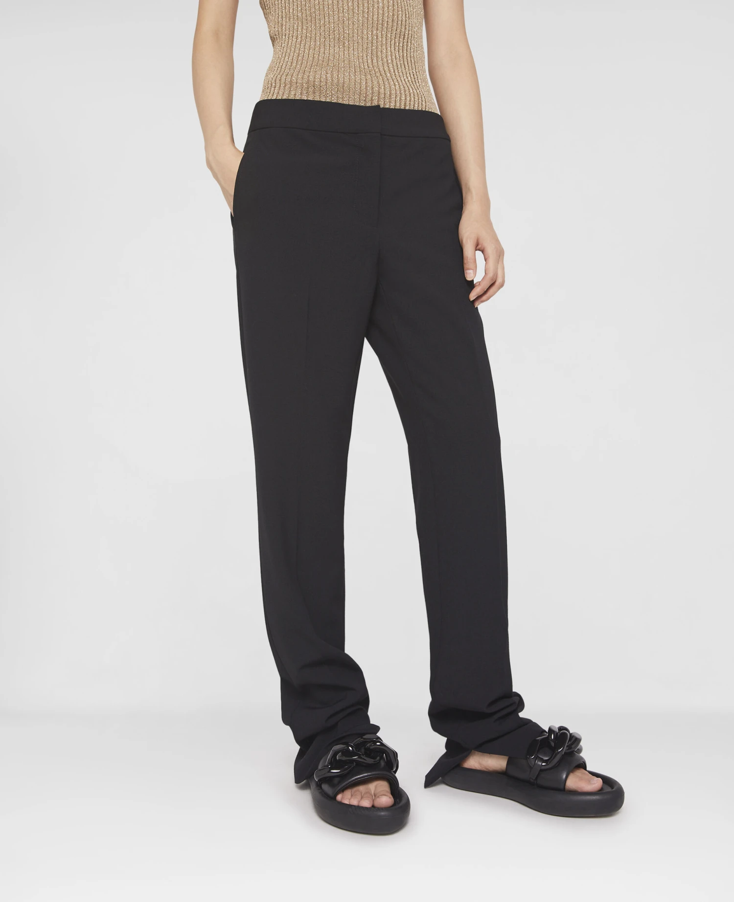 STELLA MCCARTNEY Split Cuff Straight Leg Trousers 6 STELLA MCCARTNEY Split Cuff Straight Leg Trousers - Image 4