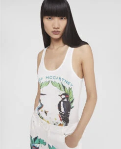 STELLA MCCARTNEY Bird Crest Print Tank Top -Stella Mccartney Store 2923db4d4c6a00665f63d16a598c454f39f9a856 6J01123SPX099500 P