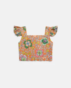 STELLA MCCARTNEY Retro Flower Print Crop Top