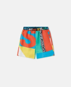 STELLA MCCARTNEY Geometric Print Active Swim Shorts