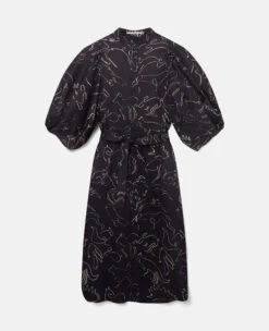 STELLA MCCARTNEY Rewild Doodle Print Puff Sleeve Dress