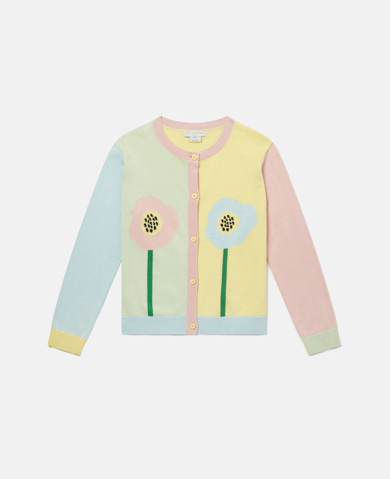 STELLA MCCARTNEY Graphic Flower Intarsia Knit Cardigan 3 STELLA MCCARTNEY Graphic Flower Intarsia Knit Cardigan