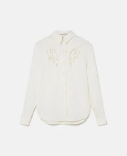 STELLA MCCARTNEY Petal Crochet Compact Crepe Shirt