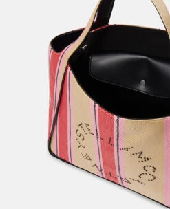 STELLA MCCARTNEY Stella Logo Striped Raffia Tote Bag -Stella Mccartney Store 3b1538a9a32347547b77b4b1ae3f5b85ab4cb0bc 502793WP01416309 Y