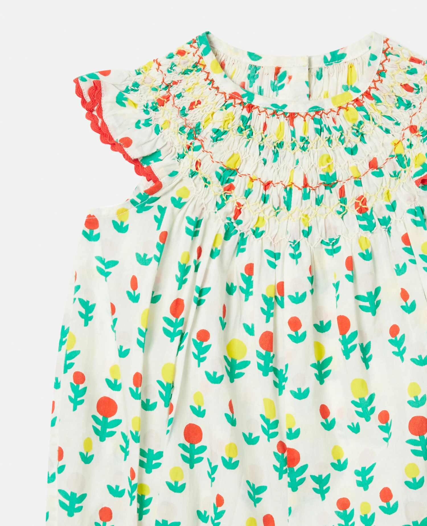 STELLA MCCARTNEY Dreamy Flower Print Smocked Romper 4 STELLA MCCARTNEY Dreamy Flower Print Smocked Romper - Image 2