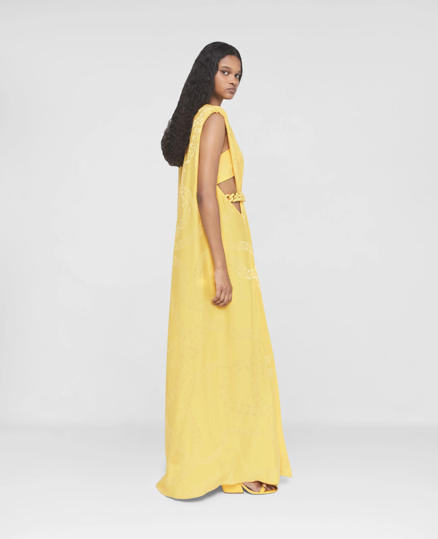 STELLA MCCARTNEY Falabella Chain Pleat Front Double Satin Maxi Dress 5 STELLA MCCARTNEY Falabella Chain Pleat Front Double Satin Maxi Dress - Image 3