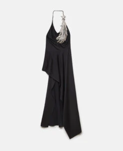 STELLA MCCARTNEY Crystal Strass Star Asymmetric Midi Dress