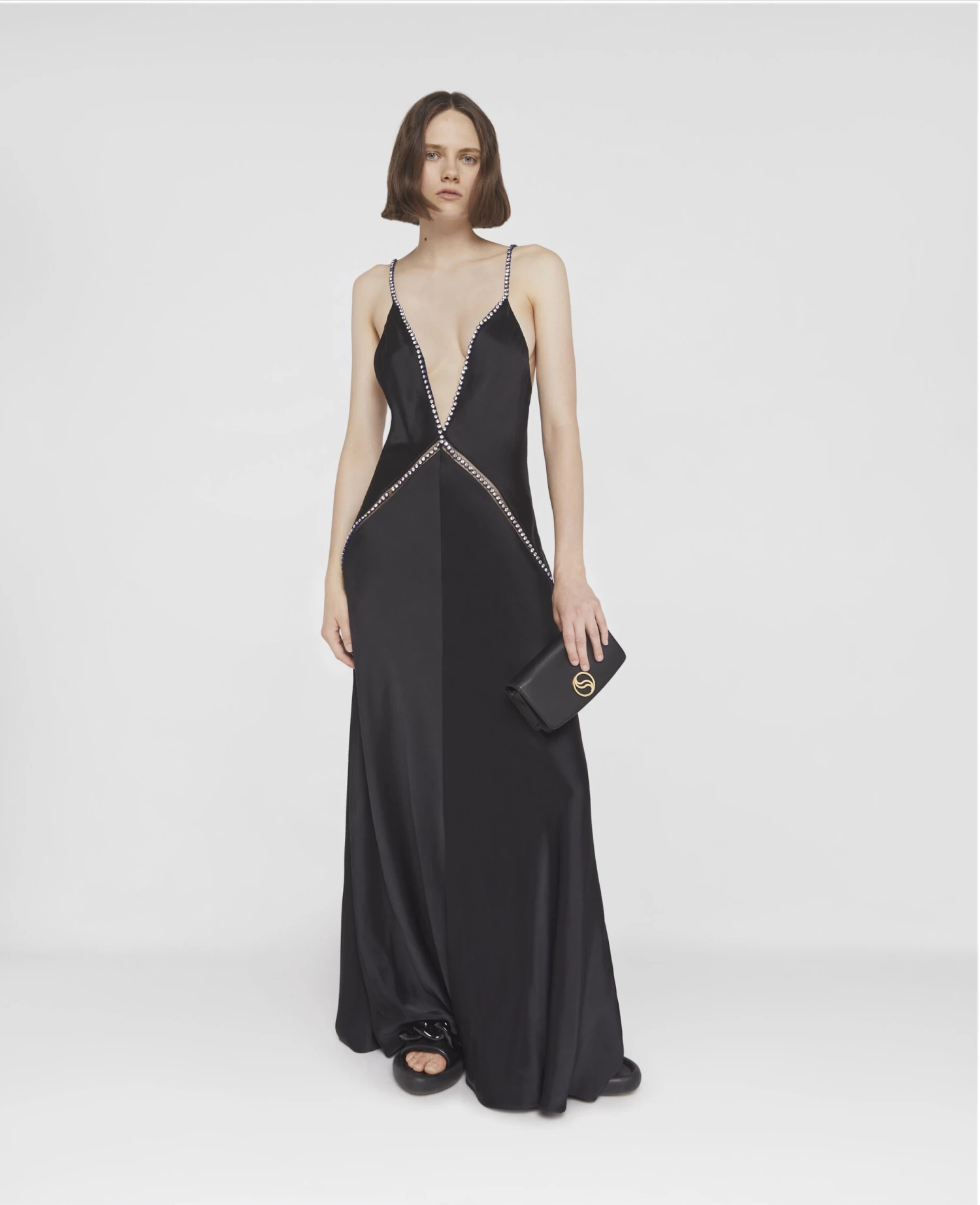 STELLA MCCARTNEY Crystal Frame Double Satin A-Line Maxi Dress 4 STELLA MCCARTNEY Crystal Frame Double Satin A-Line Maxi Dress - Image 2
