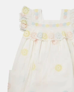 STELLA MCCARTNEY Flower Crochet Ruffle Trim Dress -Stella Mccartney Store 470e92d89327fb32c3ed1c4a924423d1937cb739 K01981PK04758434 G