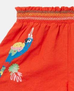 STELLA MCCARTNEY Parrot Embroidery Linen Shorts -Stella Mccartney Store 496a79b543fb26e74ce634d65d907aa50f3f7703 K02070PK00136309 G