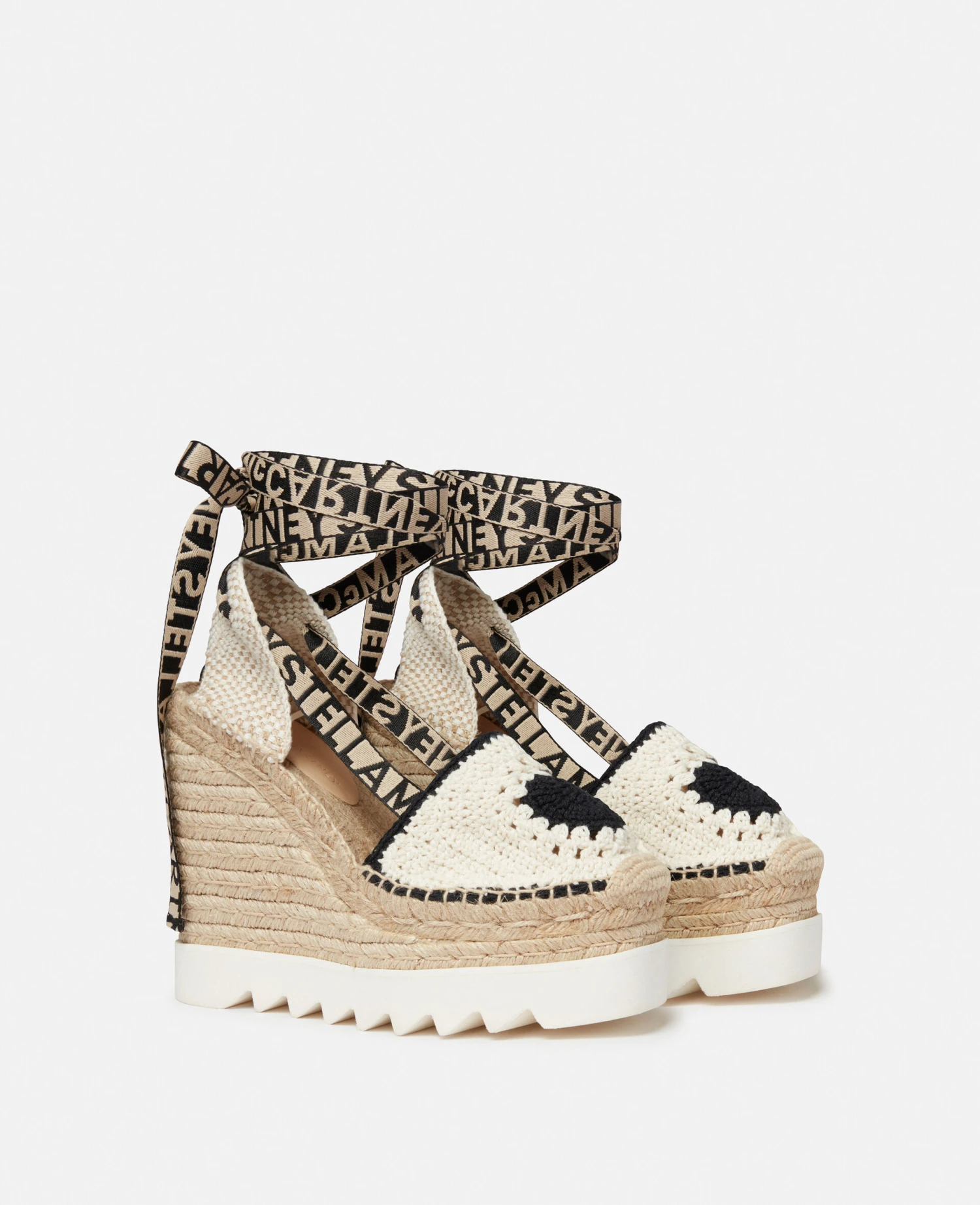 STELLA MCCARTNEY Gaia Heart Crochet Wedge Espadrilles 5 STELLA MCCARTNEY Gaia Heart Crochet Wedge Espadrilles - Image 3