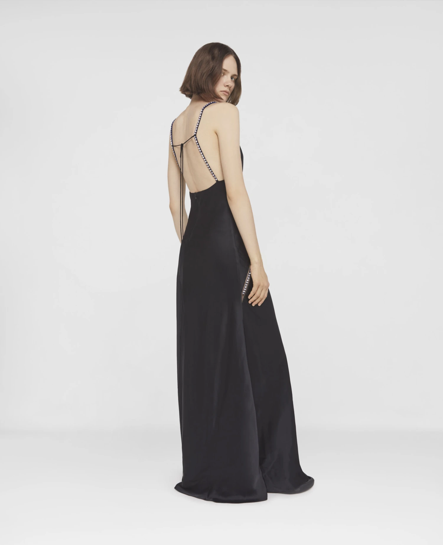 STELLA MCCARTNEY Crystal Frame Double Satin A-Line Maxi Dress 5 STELLA MCCARTNEY Crystal Frame Double Satin A-Line Maxi Dress - Image 3