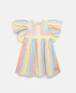 STELLA MCCARTNEY Rainbow Stripe Angel Sleeve Dress