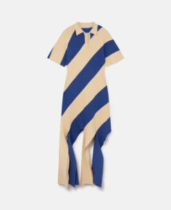 STELLA MCCARTNEY Striped Compact Knit Polo Dress