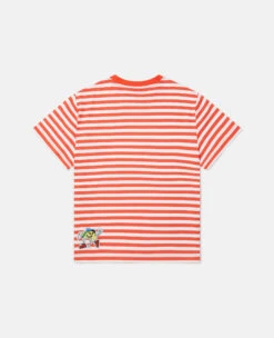 STELLA MCCARTNEY Fast Food Embroidery Striped T-Shirt -Stella Mccartney Store 5e20e6b79e8f944494dafb4a07f8923cbb09a896 K01463PK04148475 P