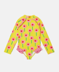 STELLA MCCARTNEY Graphic Flower Print Frill Long-Sleeve Swimsuit -Stella Mccartney Store 5e4640923ab6700c0fc2f203969fc38047a28be9 K02210PK03938475 P