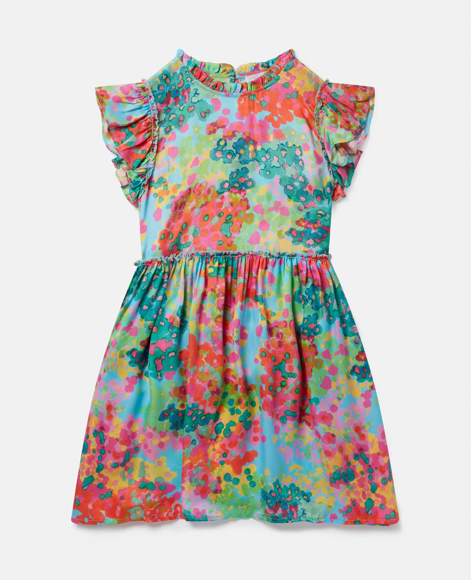 STELLA MCCARTNEY Painted Floral Print Frill Trim Dress 3 STELLA MCCARTNEY Painted Floral Print Frill Trim Dress