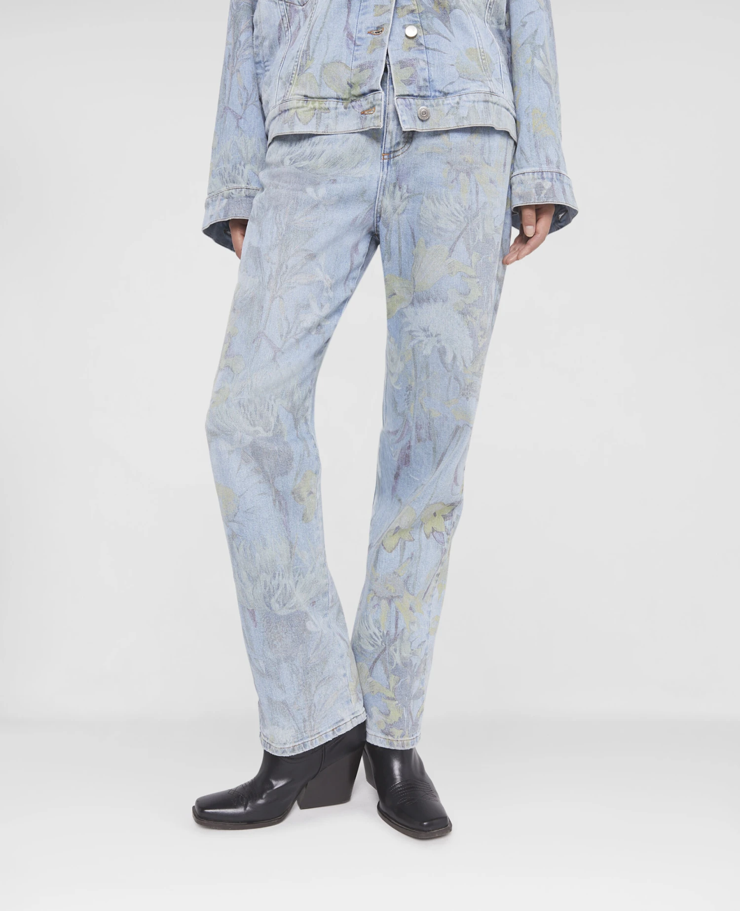 STELLA MCCARTNEY Rewild Flora Print Straight Leg Jeans 6 STELLA MCCARTNEY Rewild Flora Print Straight Leg Jeans - Image 4