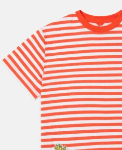 STELLA MCCARTNEY Fast Food Embroidery Striped T-Shirt -Stella Mccartney Store 64f44315cb9d806aff4455dd5998a59d4c470776 K01463PK04148475 G