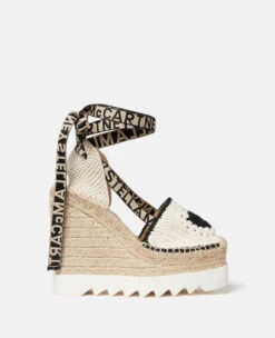 STELLA MCCARTNEY Gaia Heart Crochet Wedge Espadrilles