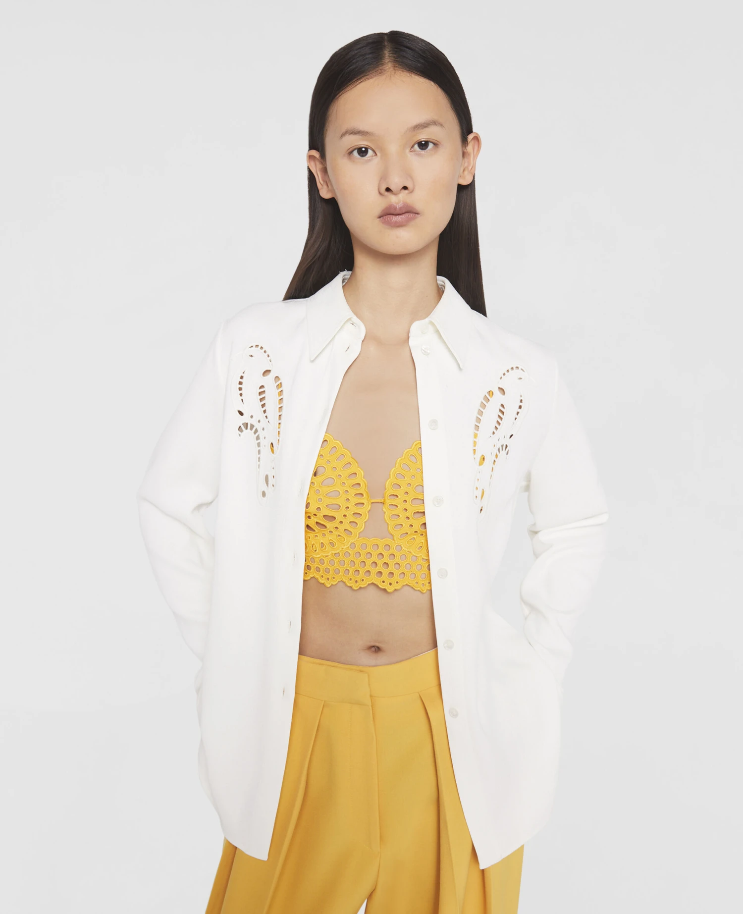STELLA MCCARTNEY Petal Crochet Compact Crepe Shirt 6 STELLA MCCARTNEY Petal Crochet Compact Crepe Shirt - Image 4