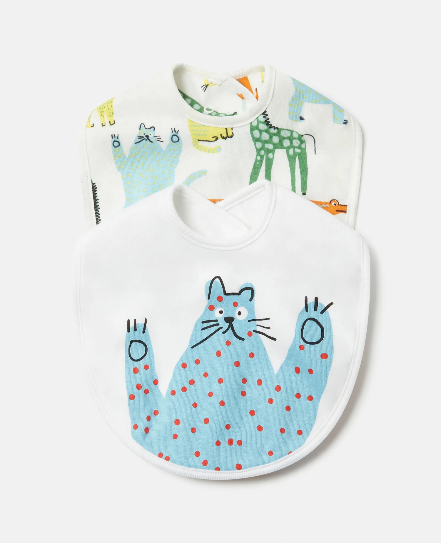 STELLA MCCARTNEY Animal Doodle Print Bib Set 3 STELLA MCCARTNEY Animal Doodle Print Bib Set