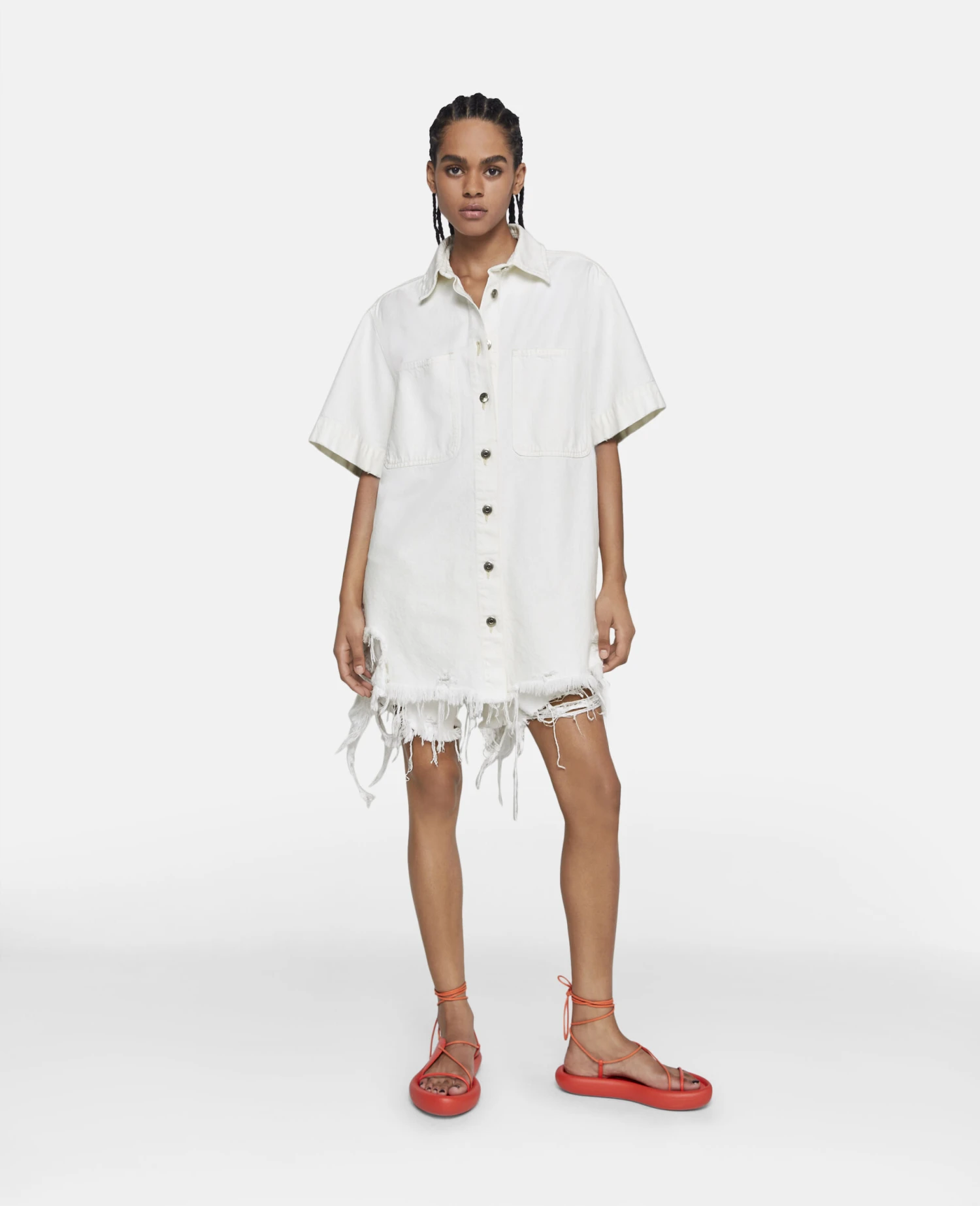 STELLA MCCARTNEY Deconstructed Denim Shorts 4 STELLA MCCARTNEY Deconstructed Denim Shorts - Image 2