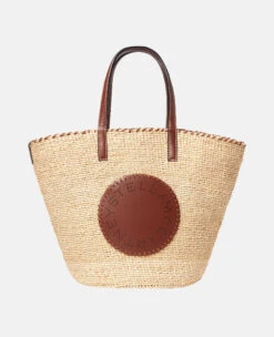 STELLA MCCARTNEY Logo Raffia Large Basket Bag