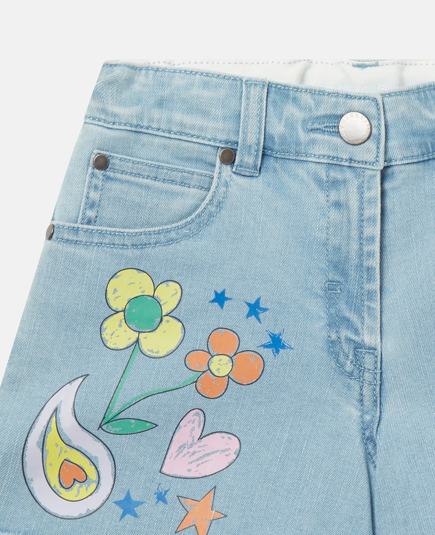 STELLA MCCARTNEY Doodle Print Denim Shorts 4 STELLA MCCARTNEY Doodle Print Denim Shorts - Image 2