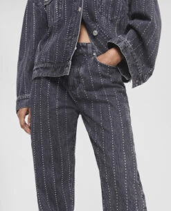STELLA MCCARTNEY Crystal Pinstripe Straight Leg Jeans -Stella Mccartney Store 7c2d9fa1bb705f897f1a313d35a6eebeecb5f41c 6D00293SPH121082 P
