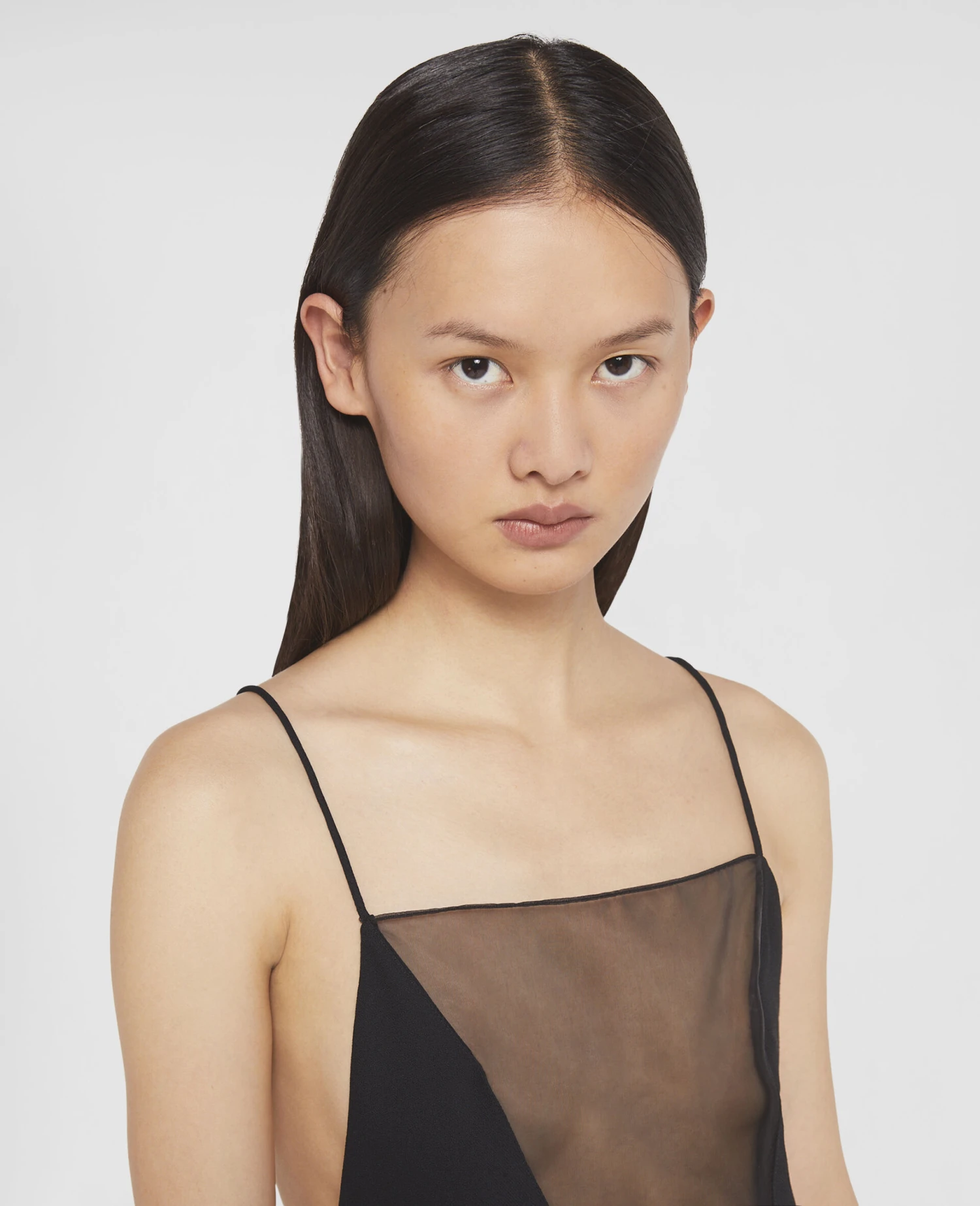 STELLA MCCARTNEY V Mesh Compact Crepe Slip Dress 6 STELLA MCCARTNEY V Mesh Compact Crepe Slip Dress - Image 4