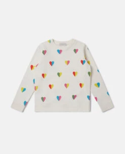 STELLA MCCARTNEY Heart Print Longline Sweatshirt