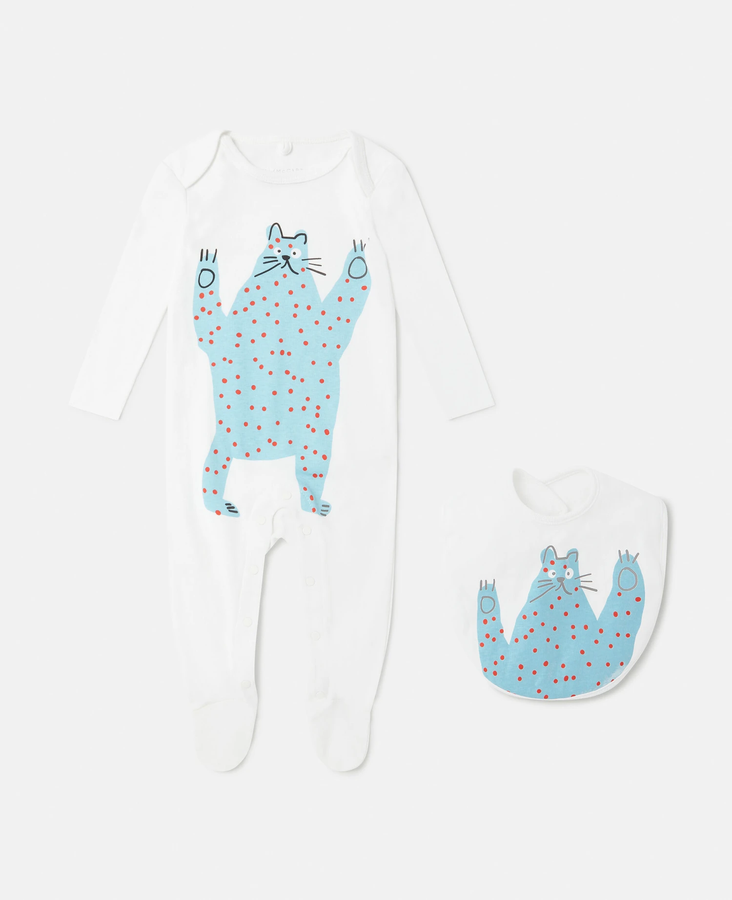 STELLA MCCARTNEY Animal Doodle Print Babygrow And Bib Set 3 STELLA MCCARTNEY Animal Doodle Print Babygrow And Bib Set