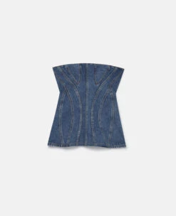 STELLA MCCARTNEY Vintage Wash Denim Bustier Top