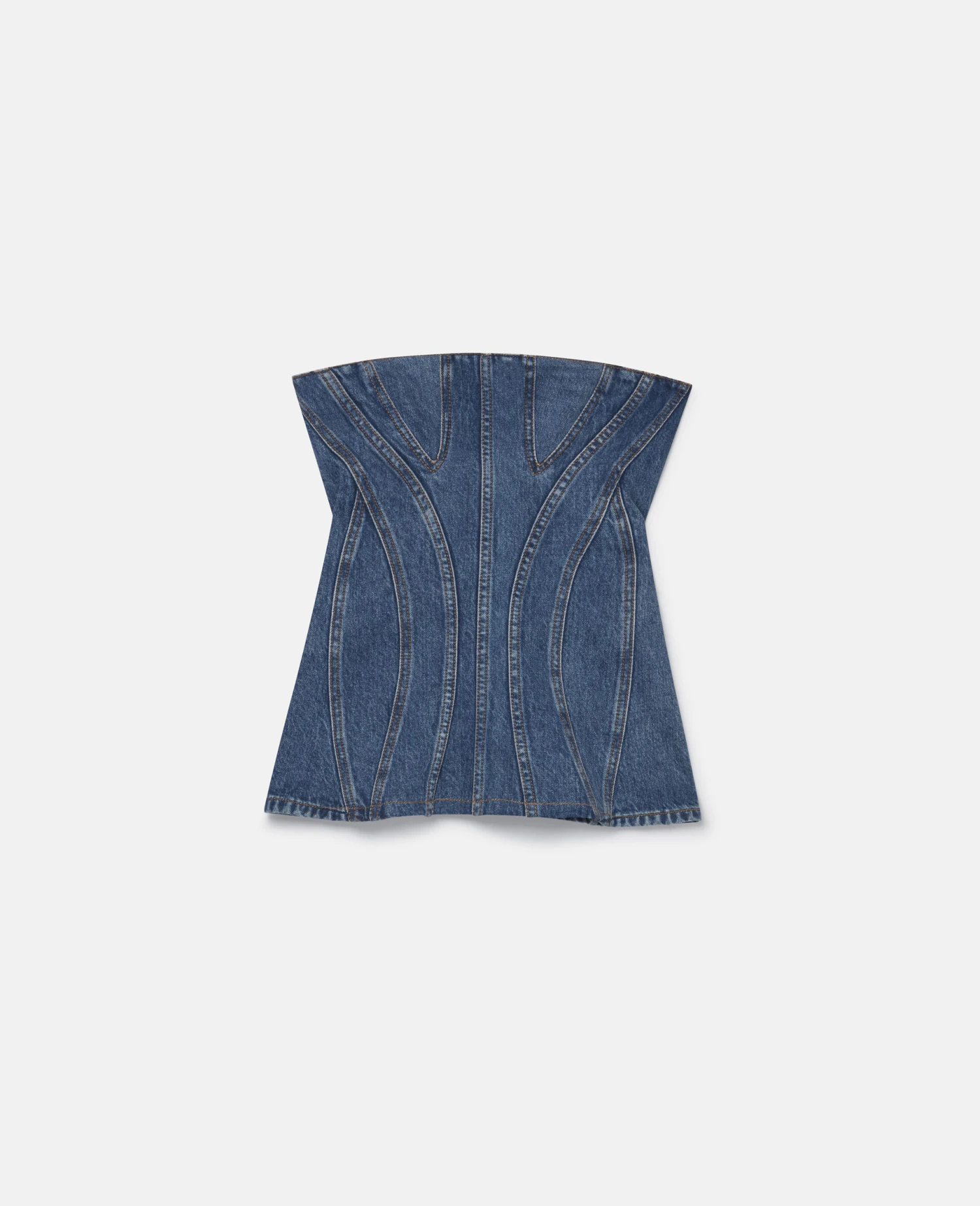 STELLA MCCARTNEY Vintage Wash Denim Bustier Top 3 STELLA MCCARTNEY Vintage Wash Denim Bustier Top