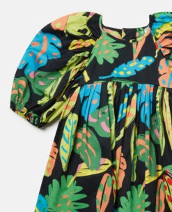 STELLA MCCARTNEY Palm Leaf Print Puff Sleeve Dress -Stella Mccartney Store 935b8ca40567aede5dac42cee6bfa783b4e174e1 K01940PK04001000 G