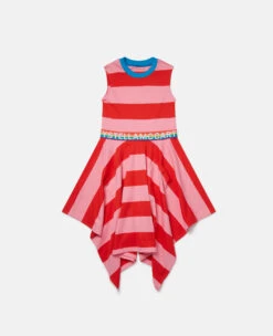 STELLA MCCARTNEY Rainbow Logo Tape Striped Dress