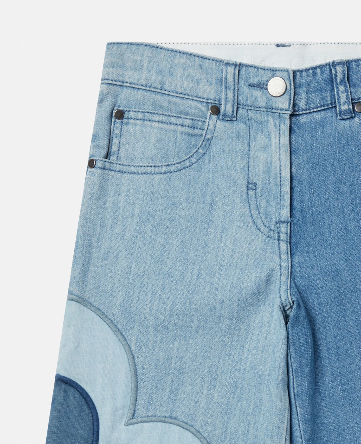 STELLA MCCARTNEY Flower Appliqué Straight Leg Jeans 4 STELLA MCCARTNEY Flower Appliqué Straight Leg Jeans - Image 2