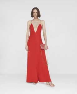 STELLA MCCARTNEY Compact Crepe V-Neck Maxi Dress 7 STELLA MCCARTNEY Compact Crepe V-Neck Maxi Dress -Stella Mccartney Store 9e77fc47c25259ff6787891f2b5e4dd85ee883cc 6A01193AU3546025 H