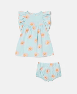 STELLA MCCARTNEY Smiley Flower Print Dress And Bloomers Set