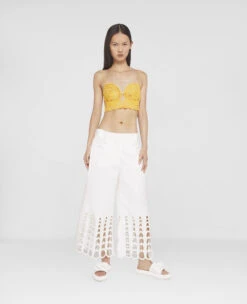 STELLA MCCARTNEY Polished Cotton Crochet Embroidery Trousers -Stella Mccartney Store b7fe7364f74685b27f9cddf313fceabbe0e876fd 6400723AU4509001 H