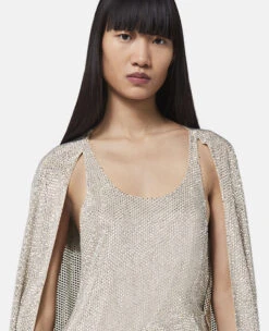 STELLA MCCARTNEY Crystal Strass Silk Cape Mini Dress -Stella Mccartney Store bc30305e6ded18c2b4c554f20d936b286030e856 6A01943BP0298000 P