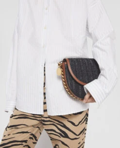 STELLA MCCARTNEY Frayme Woven Raffia Medium Flap Shoulder Bag -Stella Mccartney Store c21260735a3dc9e696613c874494821fa03595d6 7B0006WP01441000 H